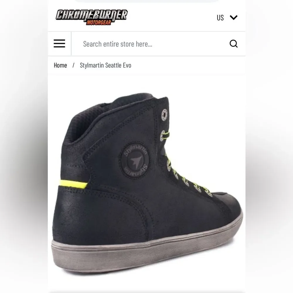 Stylmartin Seattle Evo WP Black Motorcycle Shoes 40